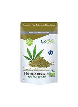 Hemp protein Biotona 100% raw powder bio 300g