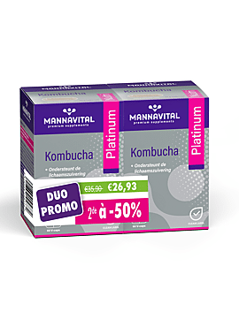 DUO Mannavital Kombucha platinum 2x 60 v-caps (2e aan -50%)