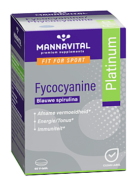 Mannavital Fycocyanine Platinum Blauwe spirulina 60 V-tabl