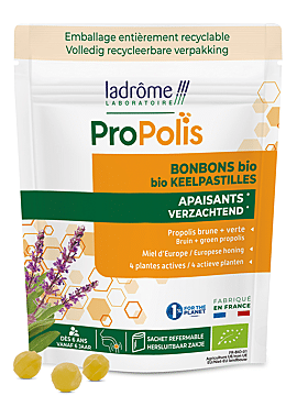 Ladrome Propolis Keelpastilles met bruine & groene propolis bio 50g