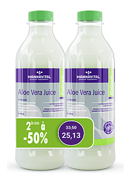 Mannavital Aloe Vera sap bio ongefilterd 1l - 2e aan -50%