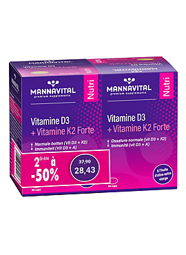 Mannavital Vitamine D3 + K2 forte 90 cps DUO-pack PROMO