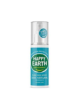 Happy earth deodorant 100% natural spray Cedar - Lime 100ml