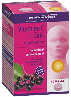 Vitamine C 60 kauwtabletten met zink en vlierbesextract