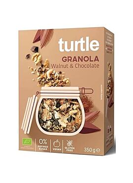 Turtle Granola Walnoot chocolade glutenvrij bio 350g