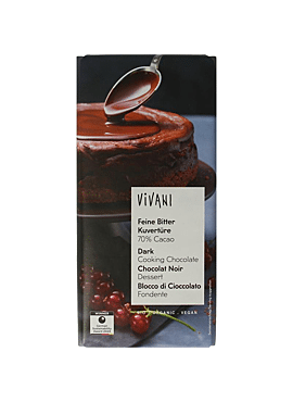 Vivani  Dessert chocolade Couverture puur 70% cacao bio 200g