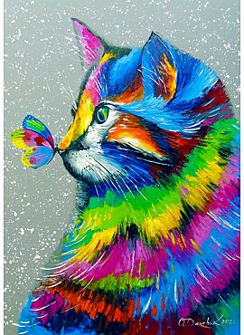  Bright Cat and Butterfly (1000)