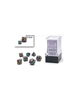 Chessex Festive Mini-Polyhedral Mosaic/yellow 7-Die set