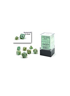 Chessex Marble Mini-Polyhedral Green/dark green 7-Die Set