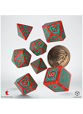 The Witcher Dice Set Triss - Merigold the Fearless (7 & unique coin)