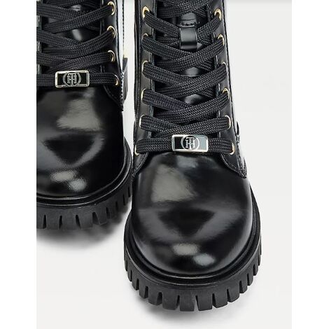 tommy hilfiger buckle lace up boot schnürstiefelette