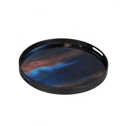 Indigo Organic Glass Tray - ø 48 x 4 cm
