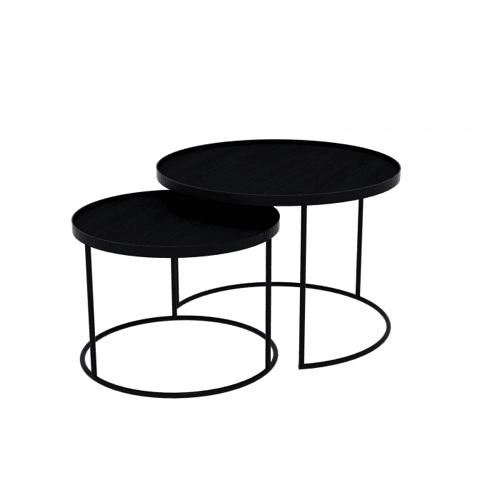 Round Tray Table Set Low - ø 62 x 38 cm & ø 49 x 31 cm