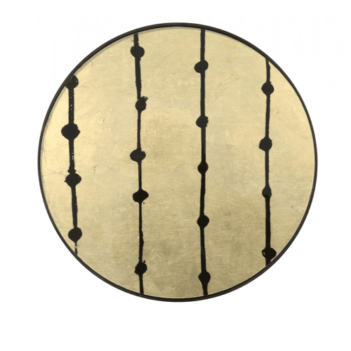 Brown Dots Glass Tray - ø 48 x 4 cm