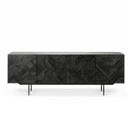 Teak Graphic Sideboard 4 deuren