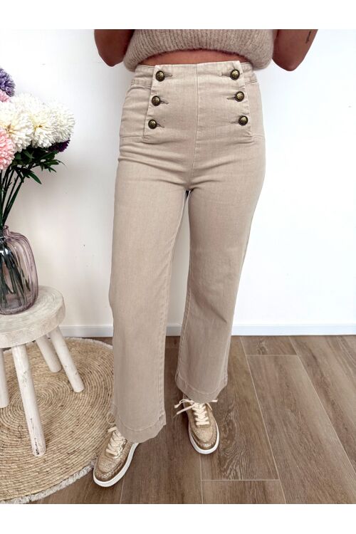 Pants wide beige