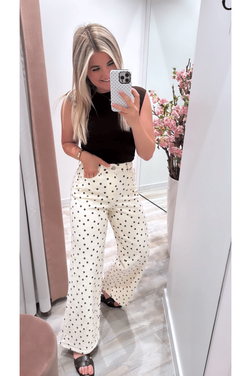 Polka dot jeans