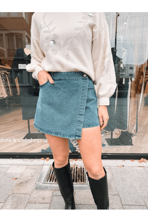 Jeans overlap skort