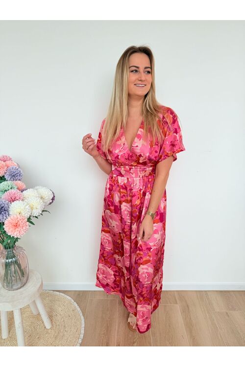 Floral pink dress