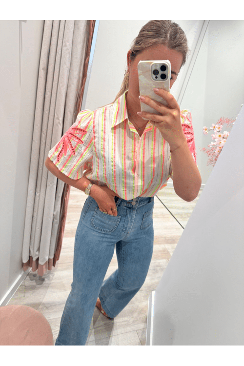 Palm stripe blouse