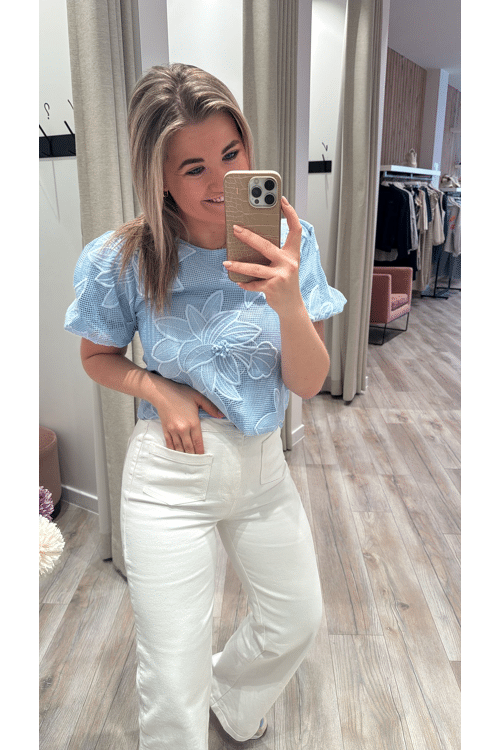 Flower detail blouse