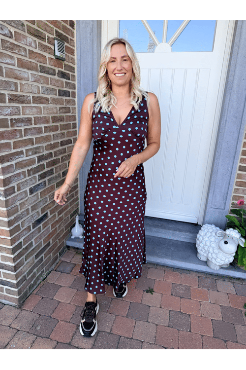 Blue romantic polka dress