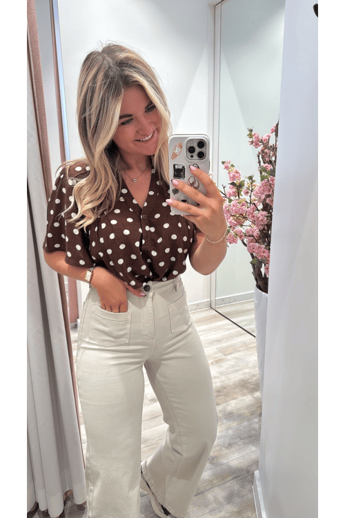 Polka short blouse