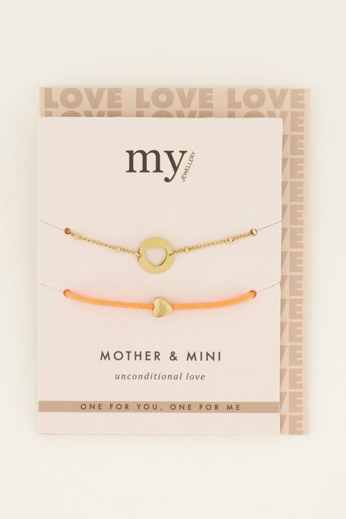 Moeder & mini armband oranje