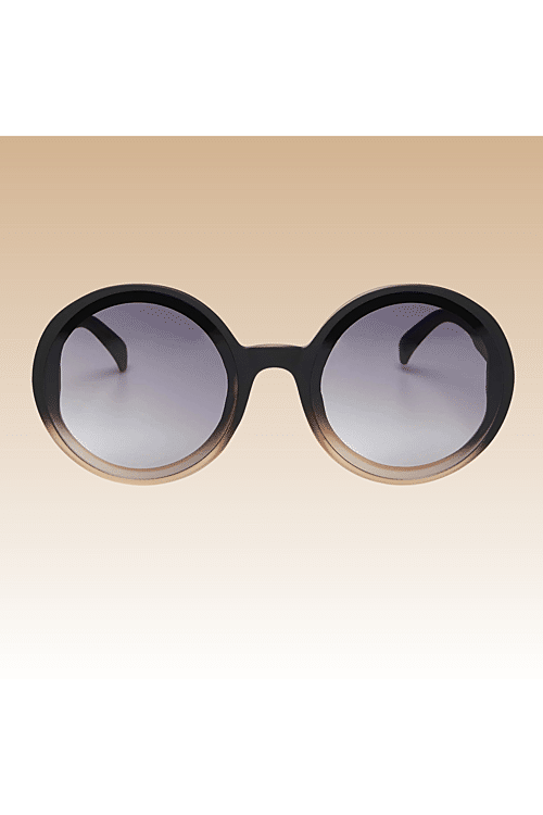 ZONNEBRIL BIG ROUND BLACK/PINK