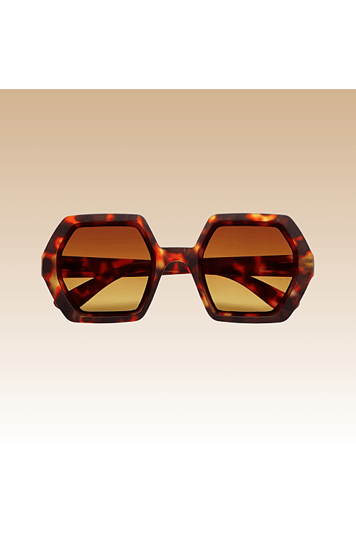 ZONNEBRIL BIG HEXAGON CLASSIC HAVANA