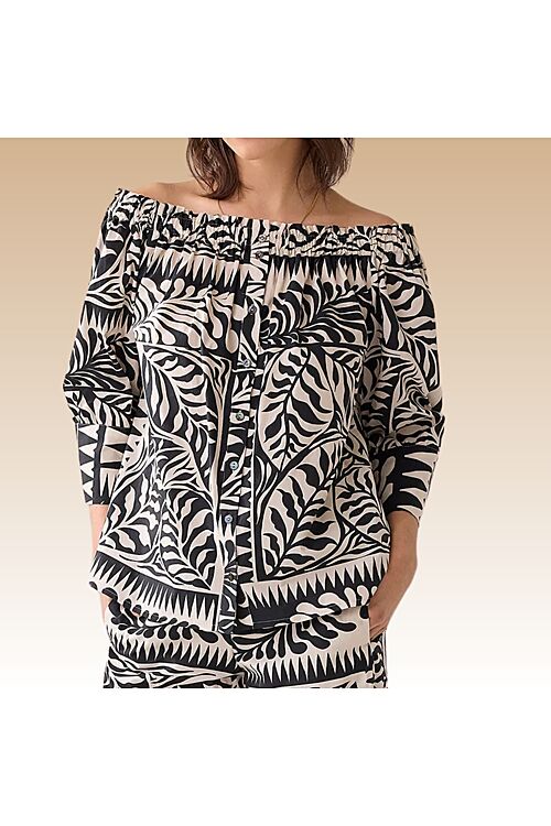 BLOUSE TWO TONE PRINT