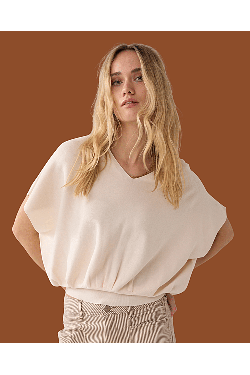 SWEATER V-NECK BLEND KNIT