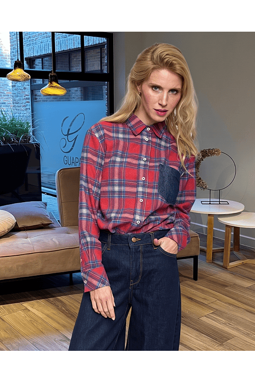 BLOUSE RED BLUE CHECK
