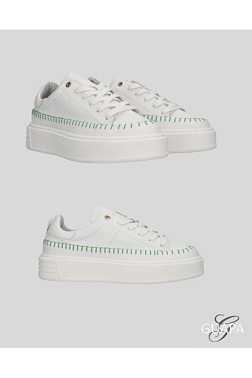 SNEAKER DIONNE LEATHER WHITE/GREEN