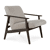 Varnished teak dark brown / Warm Ash Eco fabric