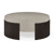 Varnished mahogany dark brown/ rice fabric