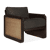 Varnished teak dark brown