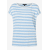 woven blouse stripe fresh skyblue w