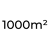 1000m²