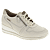 Ecru Glad Leder/Platina Gemetaliseerd Leder