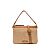 Beige Geweven Stro/Cognac Generfd Leder