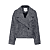 Nachtblauw Gestreept Polyester /Ecru Wol