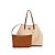 Beige Teddy Textiel/Cognac P.U.