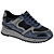 Blauw Suede Leder/Gemetaliseerd Leder/Brons