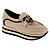 Beige Glad Leder/Suede Leder/Zwart