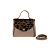 Taupe Generfd Leder/Kaki Print Pony/Zwart