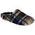 Blauw Geruit Textiel/Beige