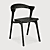 OAK VARNISHED BLACK - BLACK LEATHER