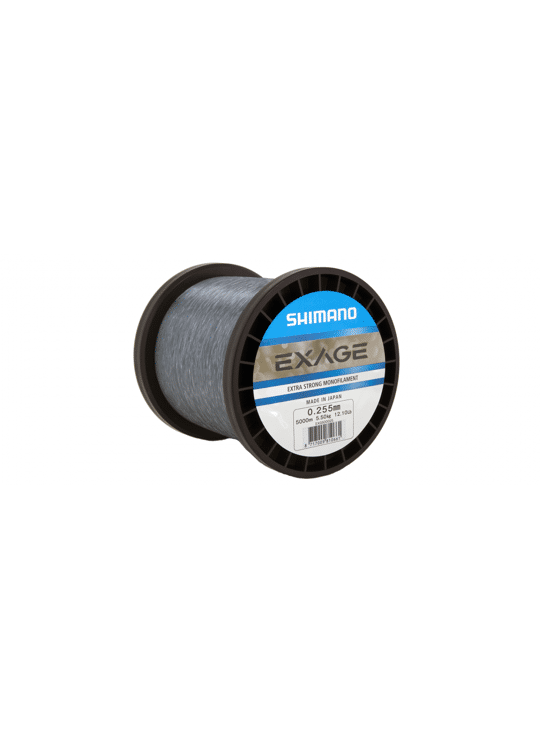 SHIMANO Exage Angelschnur 5000m - Monofile Schnur Steel Grey 7,5kg Tragkraft
