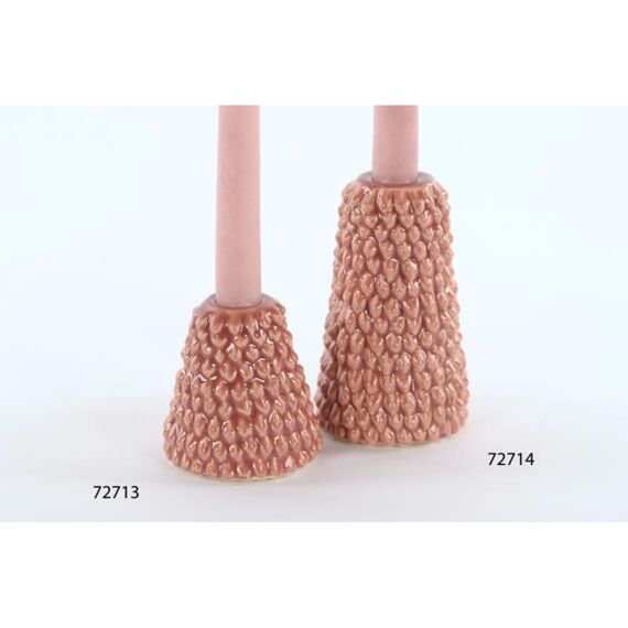 Rasteli Knobby - Kandelaar Keramiek Voor Tafelkaars - Coral Pink - Ø8,3Xh8Cm